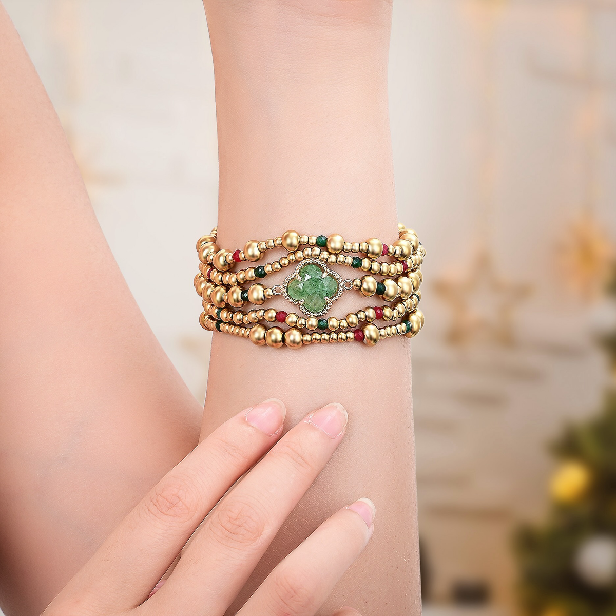 Pulseira Elástica Merry Clover Gold para Apple Watch