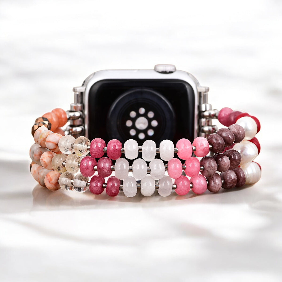 Pulseira Stretch Ruby Blush Stone para Apple Watch