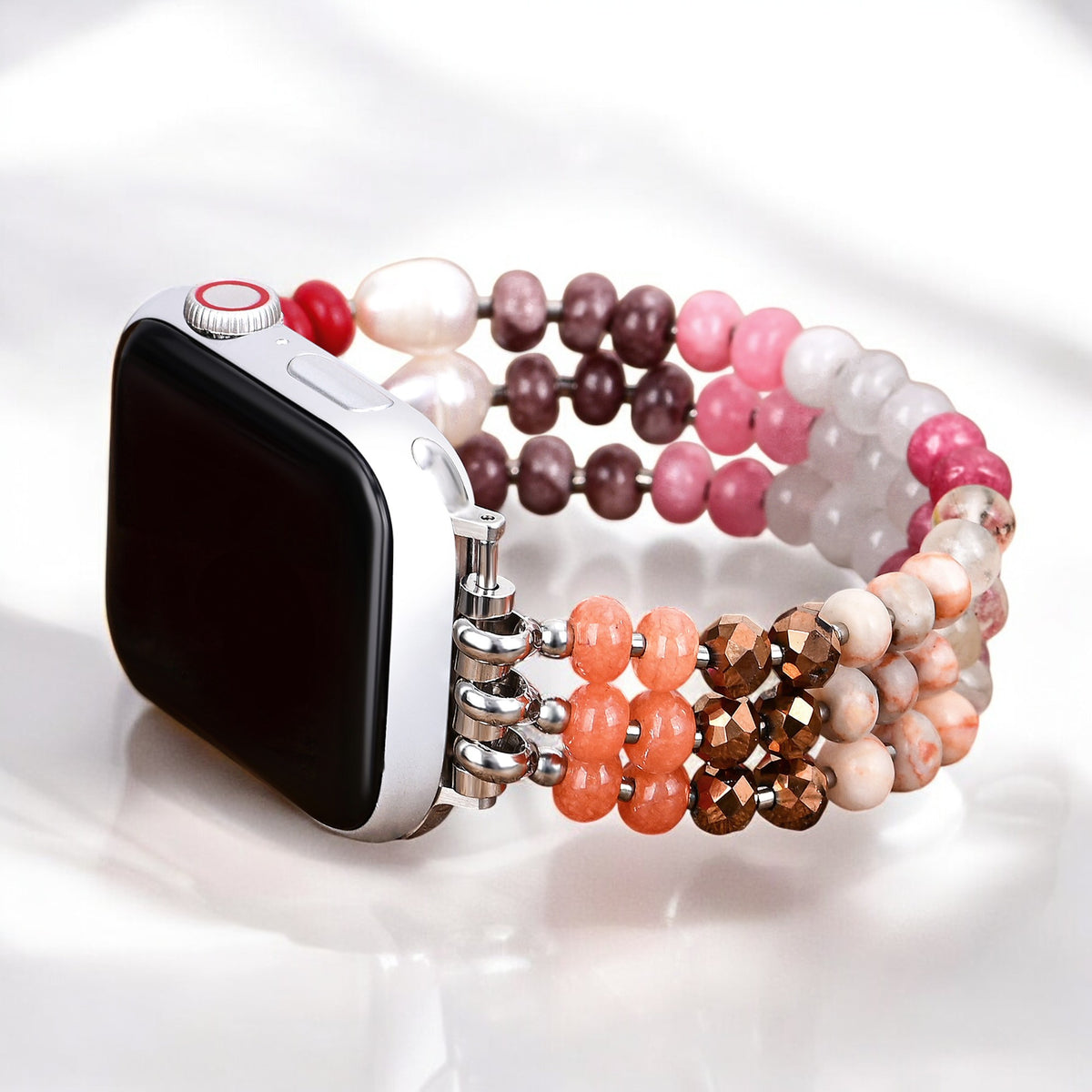 Pulseira Stretch Ruby Blush Stone para Apple Watch