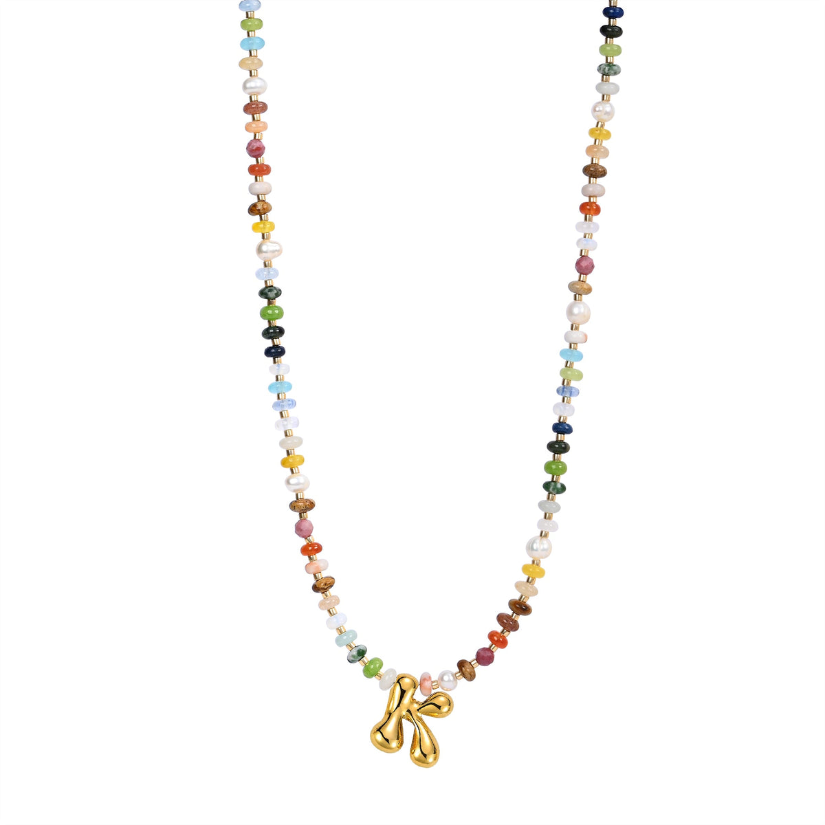 Colar com Letras Bolha Multicoloridas