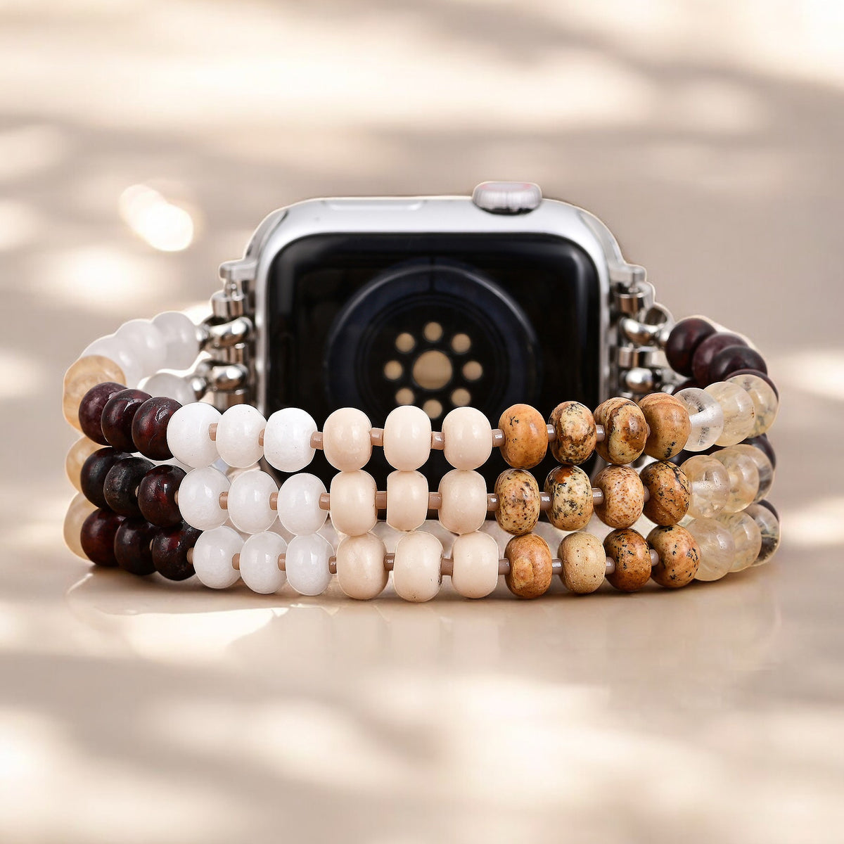 Pulseira Elástica Apple Watch de Pedra Areia Dourada