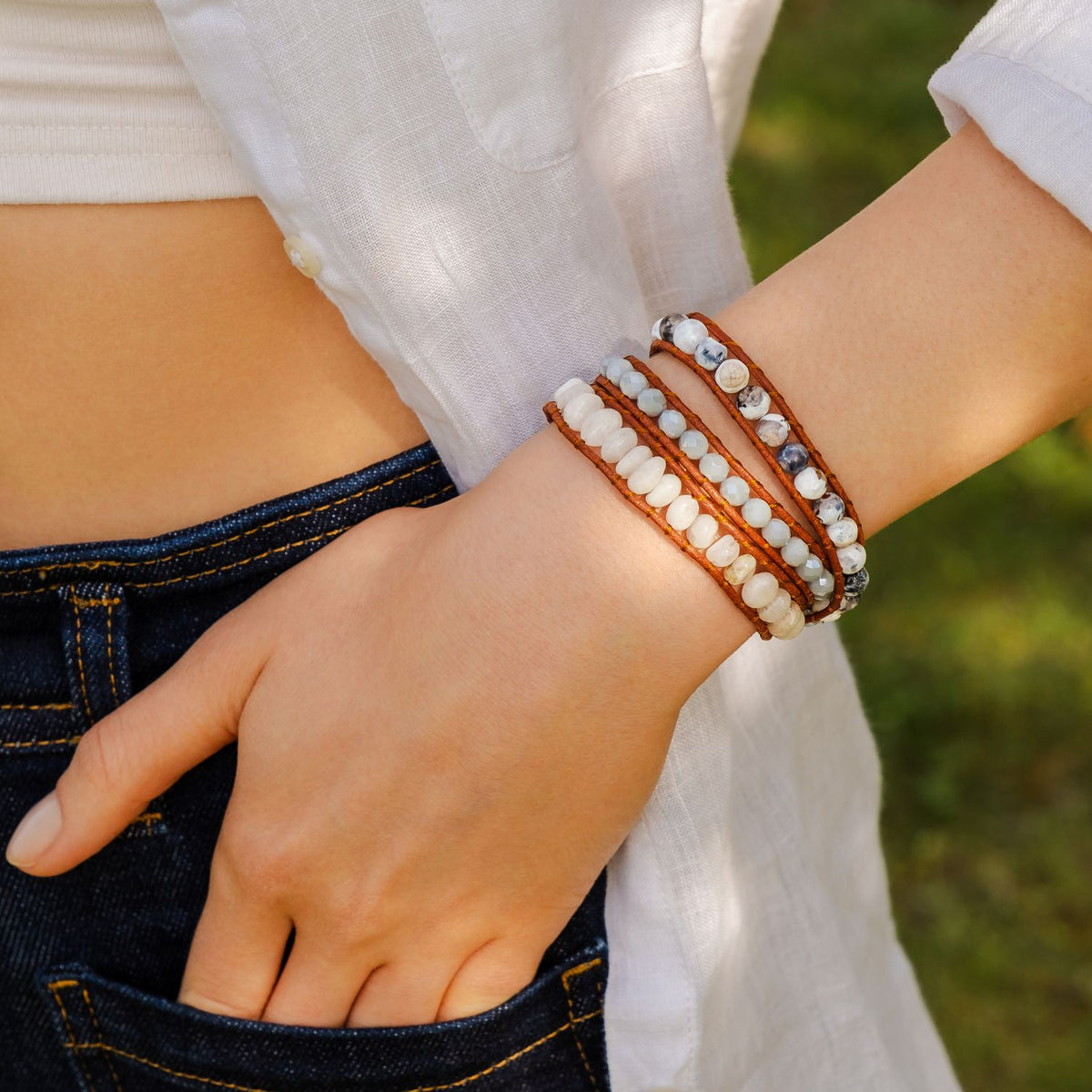 Pulseira Artesanal White Harmony Wrap