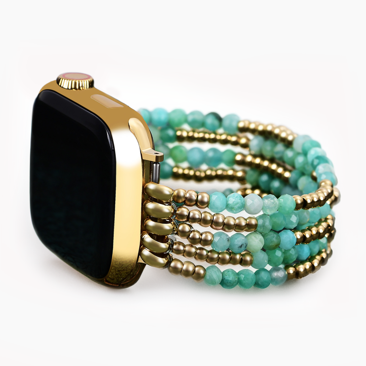 Pulseira elástica de Amazonita luminosa para Apple Watch