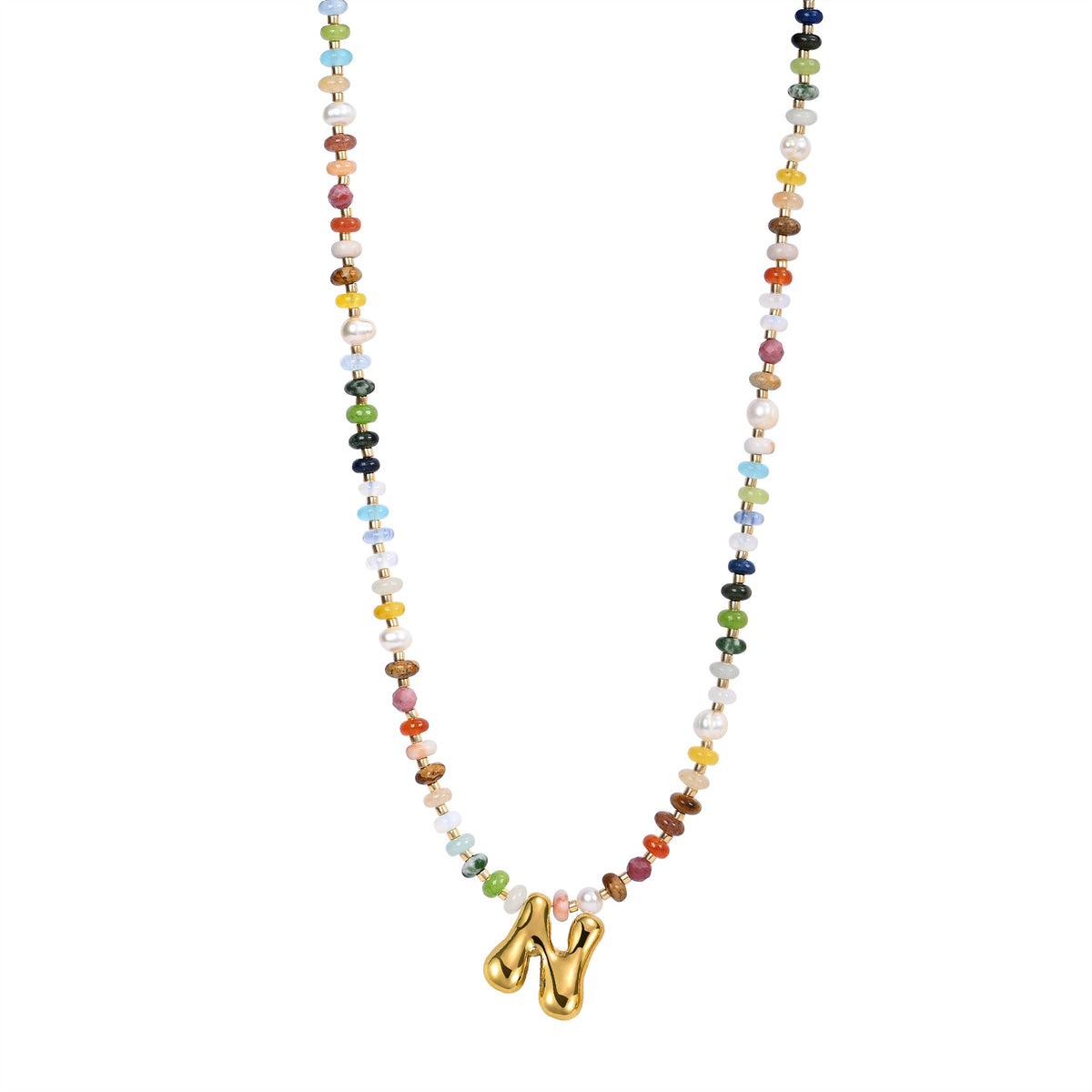 Colar com Letras Bolha Multicoloridas