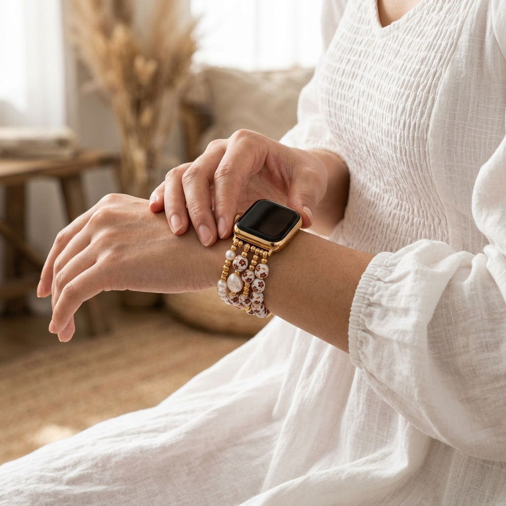 Pulseira para Apple Watch Porcelain Garden Flor de Outono