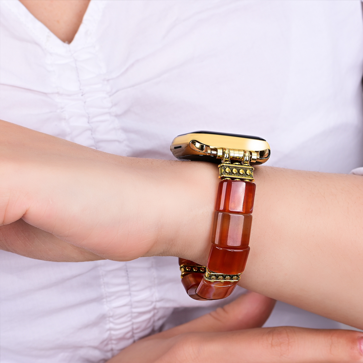 Pulseira Elástica Serene Flame Agate para Apple Watch