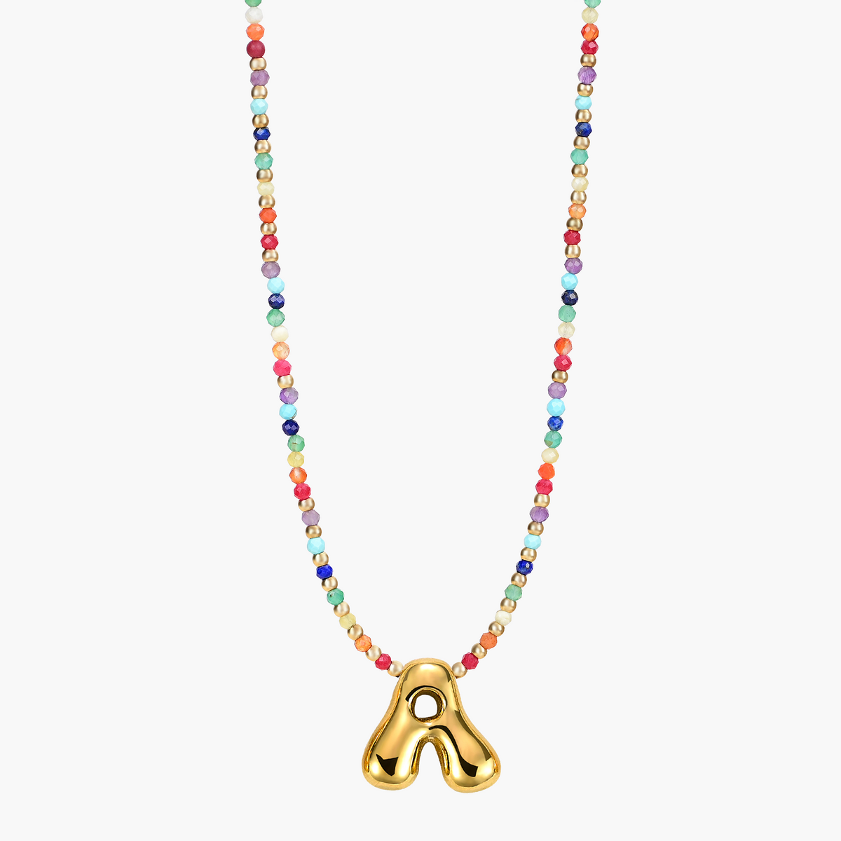 Colar Inicial Rainbow Bubble