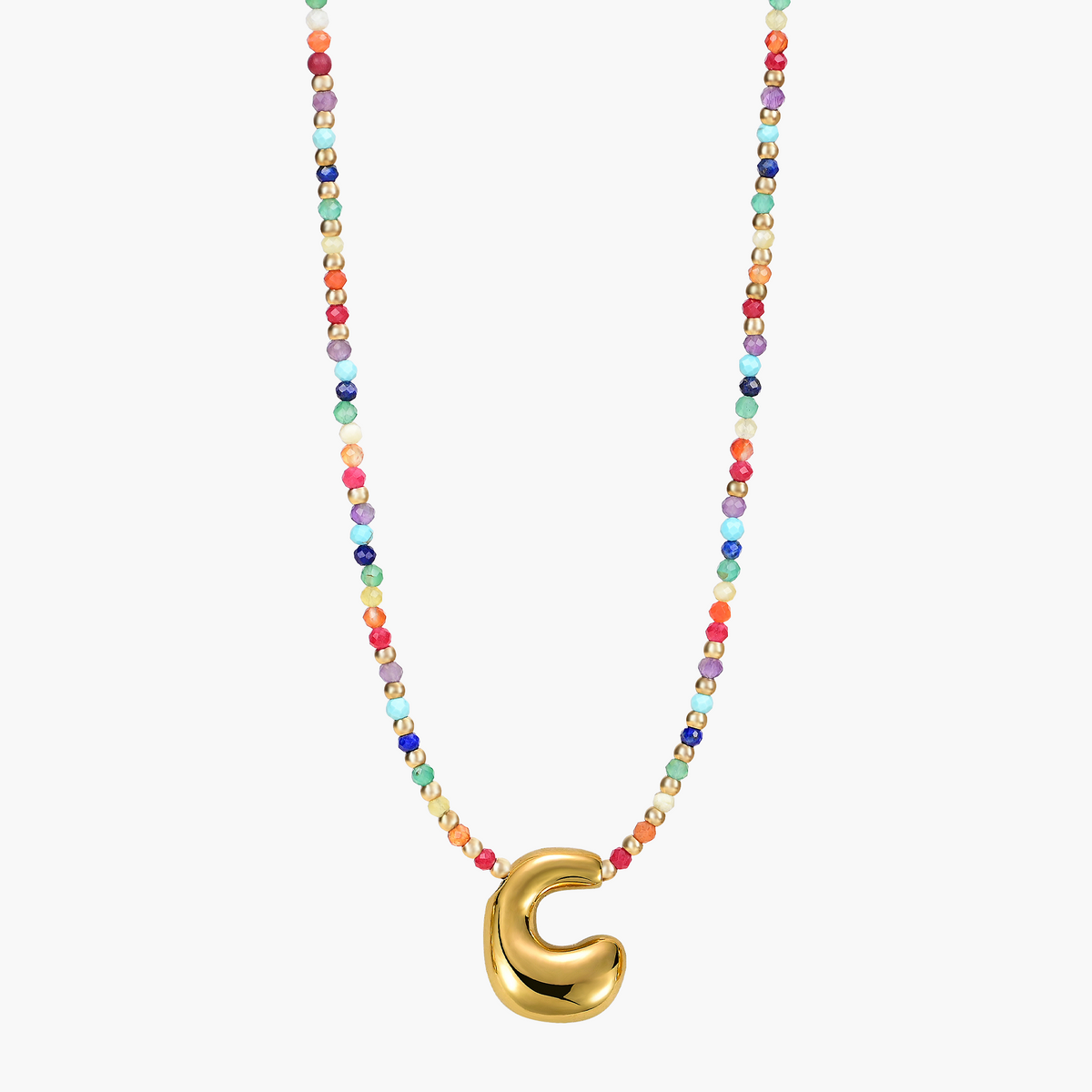 Colar Inicial Rainbow Bubble