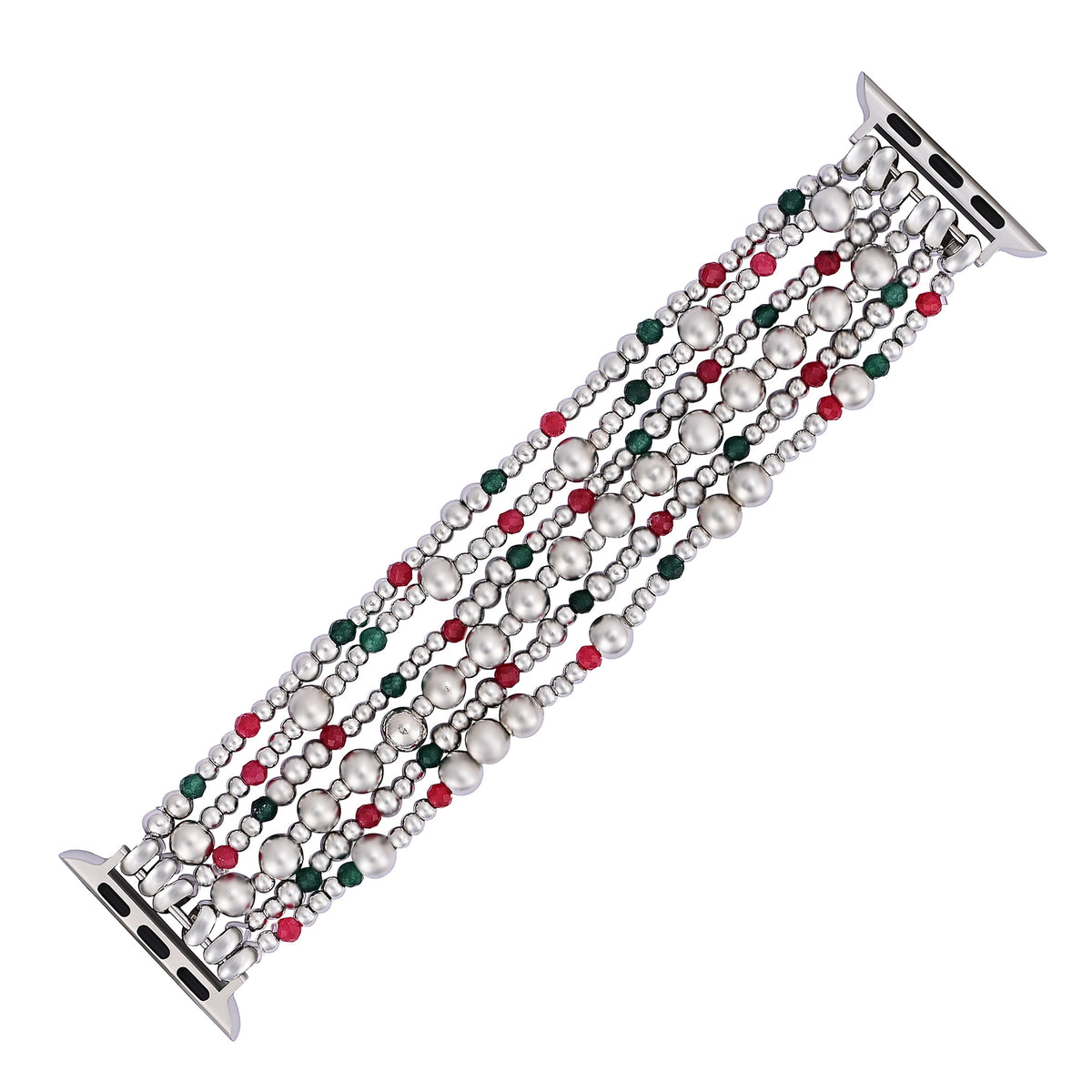 Pulseira Elástica Mágica Prata de Natal para Apple Watch