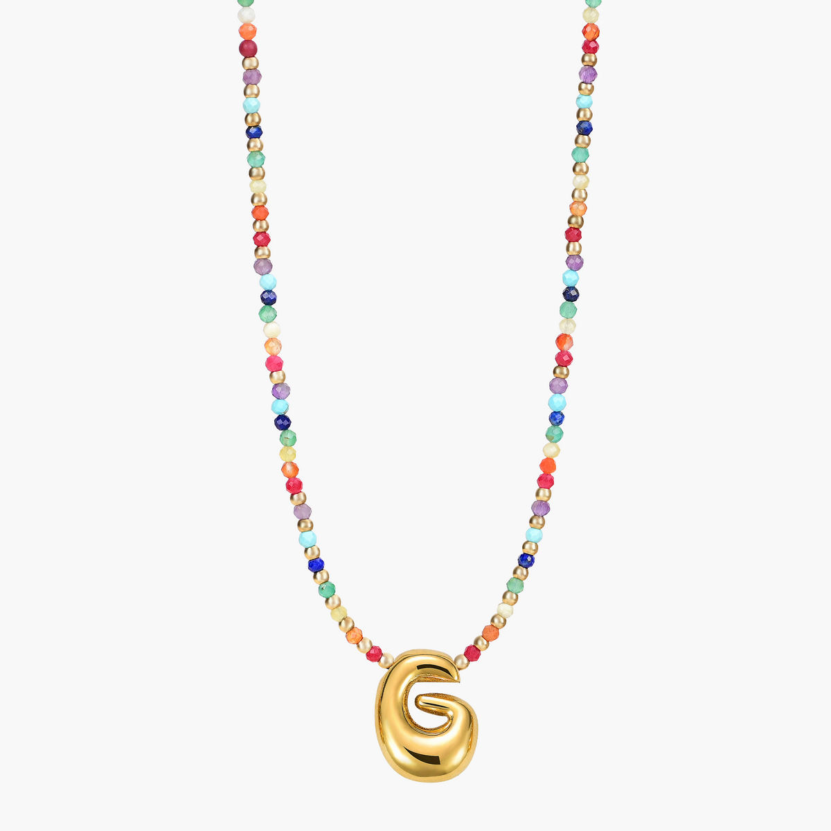 Colar Inicial Rainbow Bubble