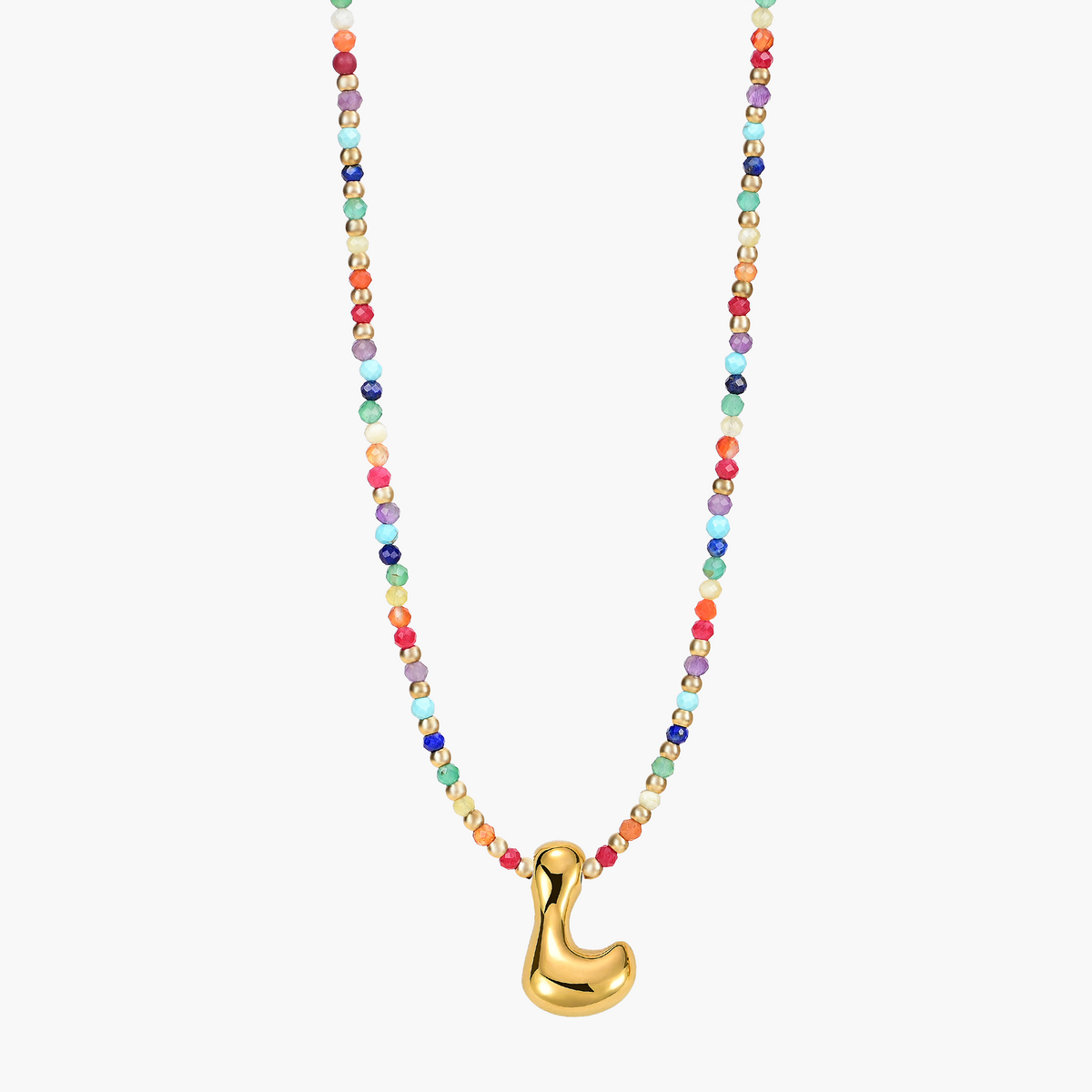 Colar Inicial Rainbow Bubble