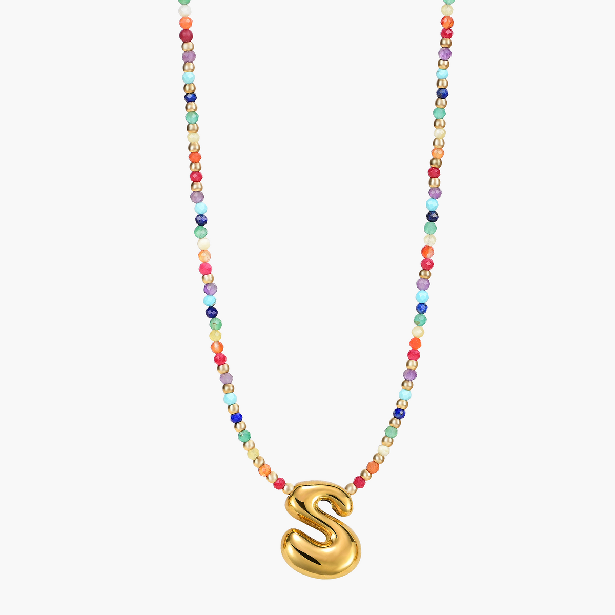 Colar Inicial Rainbow Bubble