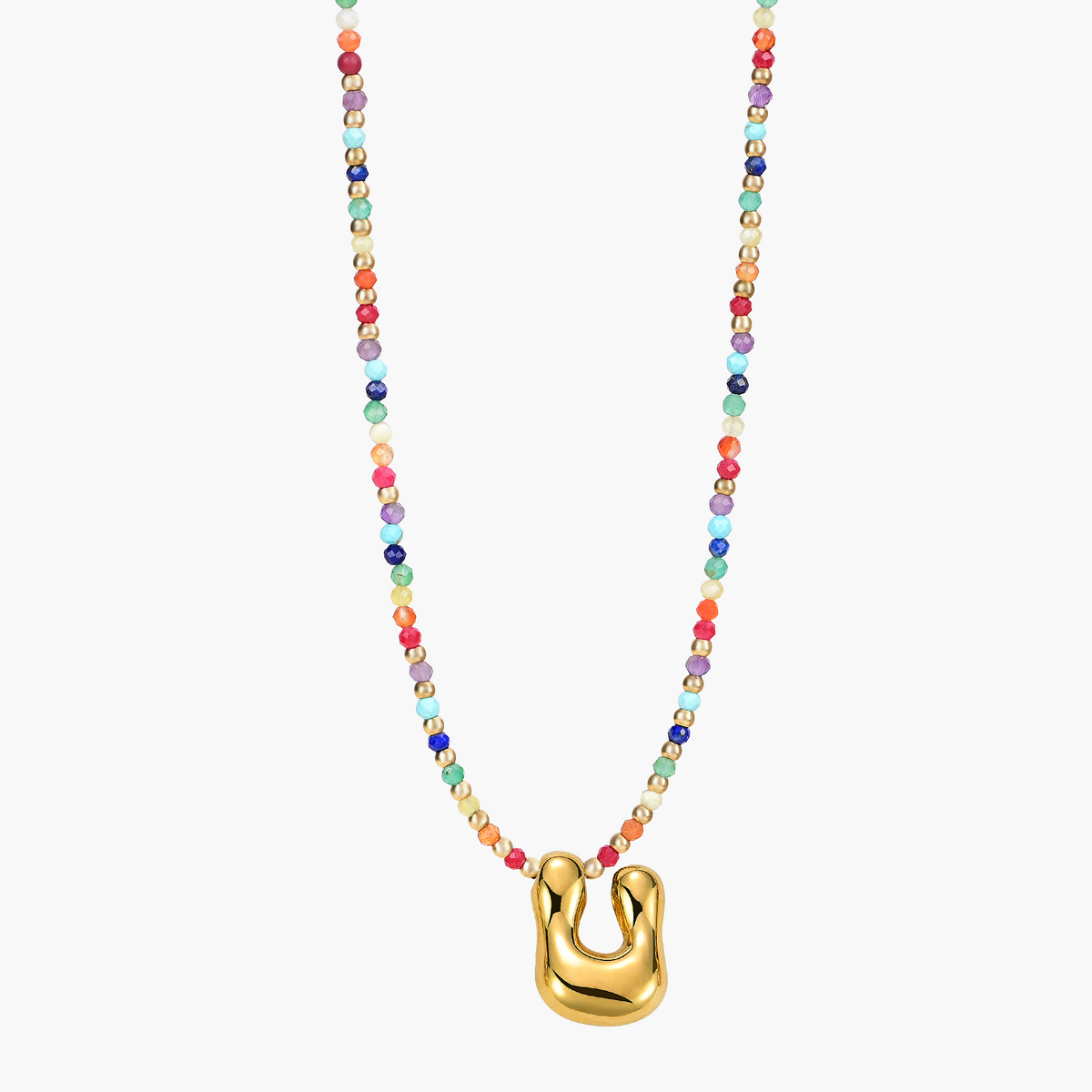 Colar Inicial Rainbow Bubble