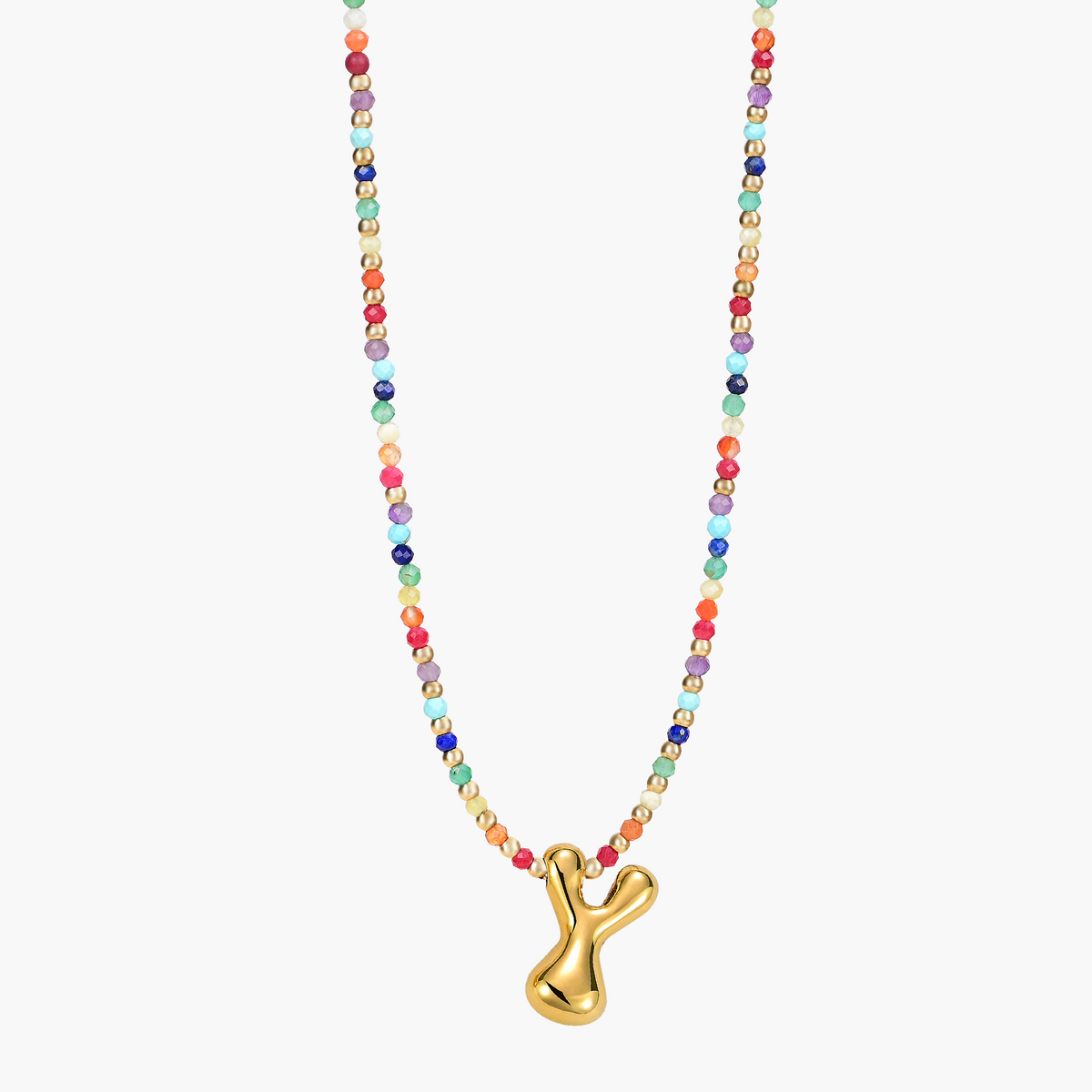 Colar Inicial Rainbow Bubble