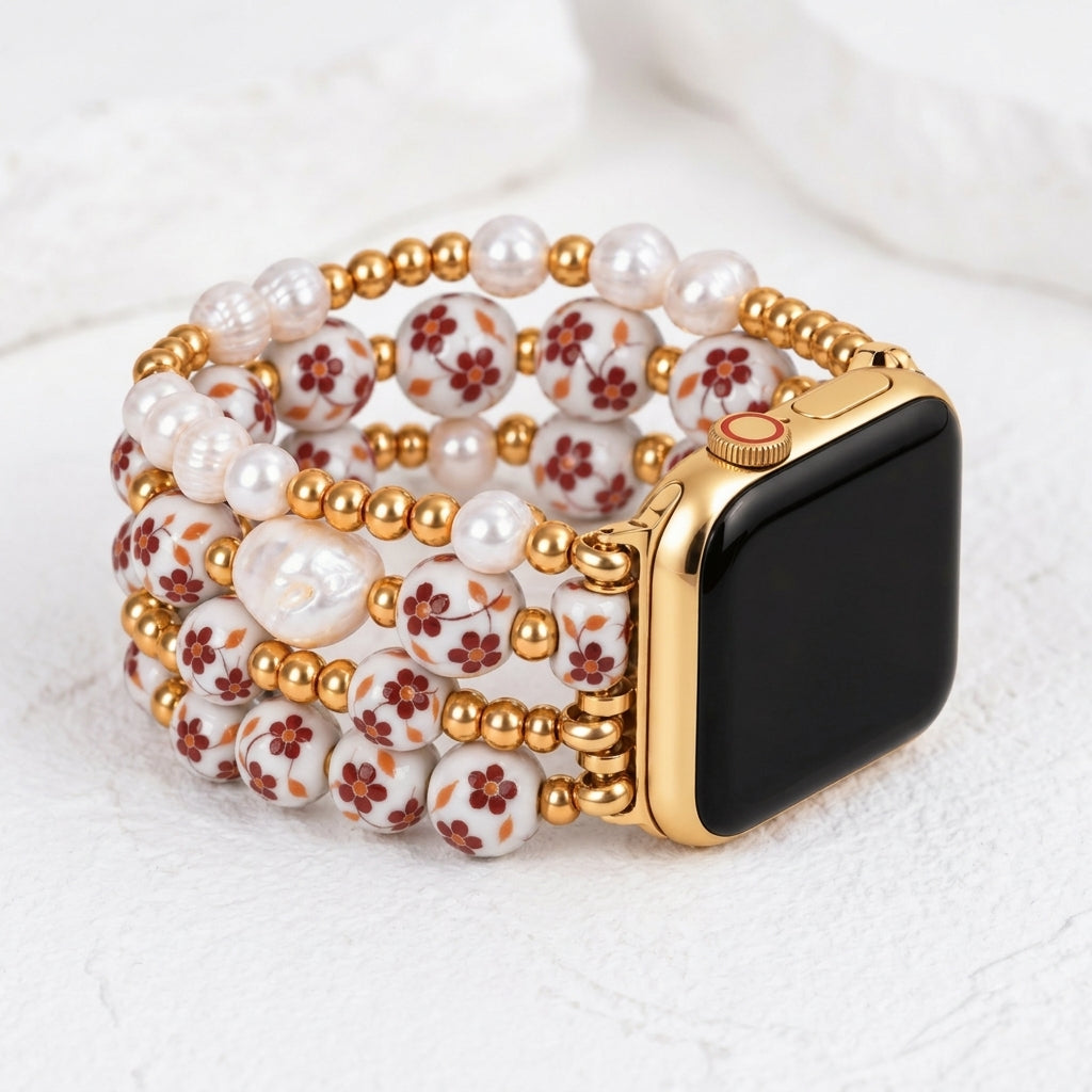 Pulseira para Apple Watch Porcelain Garden Flor de Outono