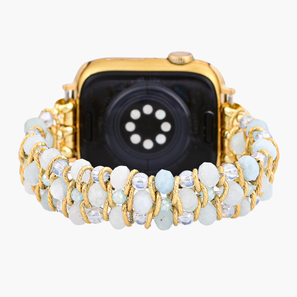 Pulseira Trançada Apple Watch em Brilho Água-Marinha