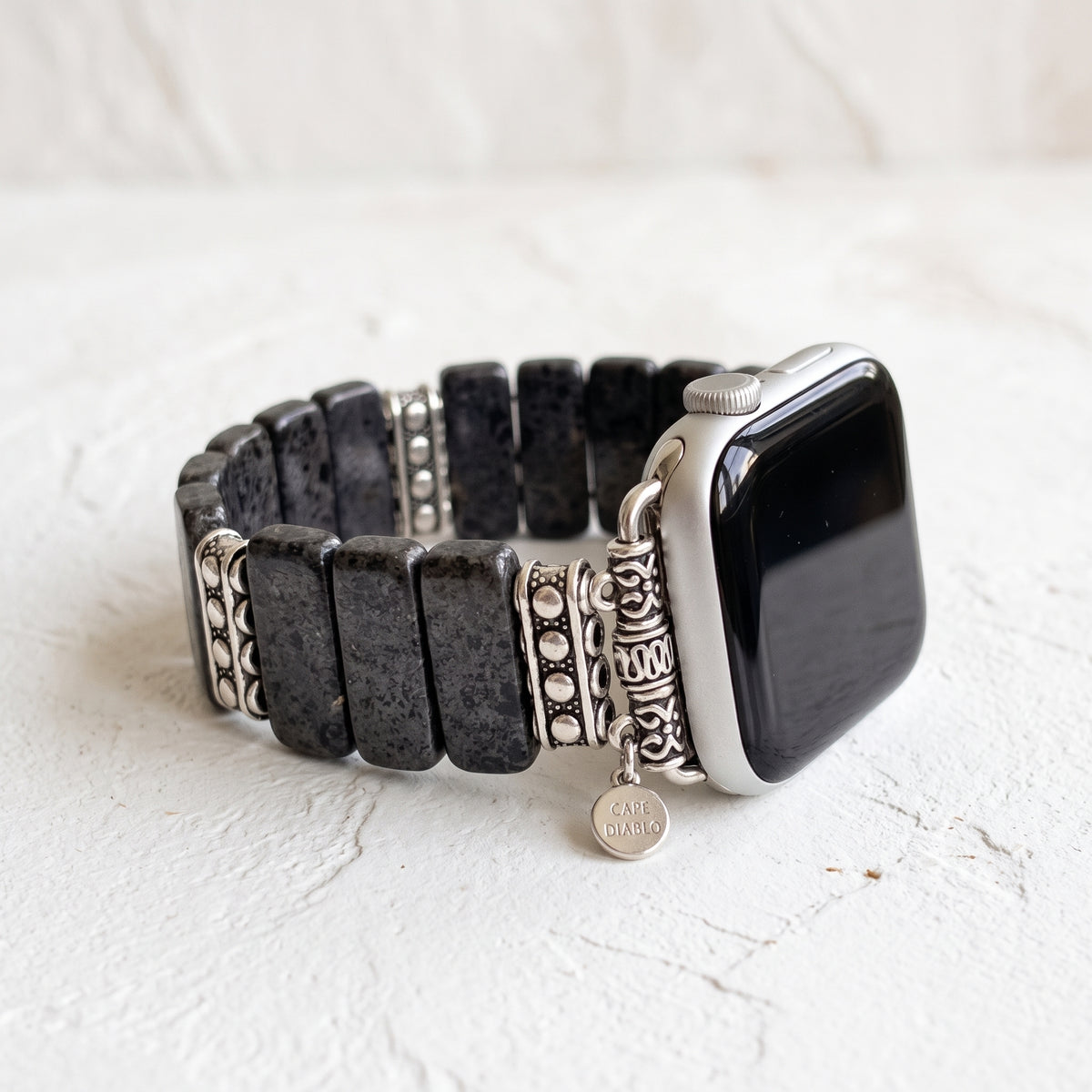 Pulseira elástica para Apple Watch em jaspe meia-noite