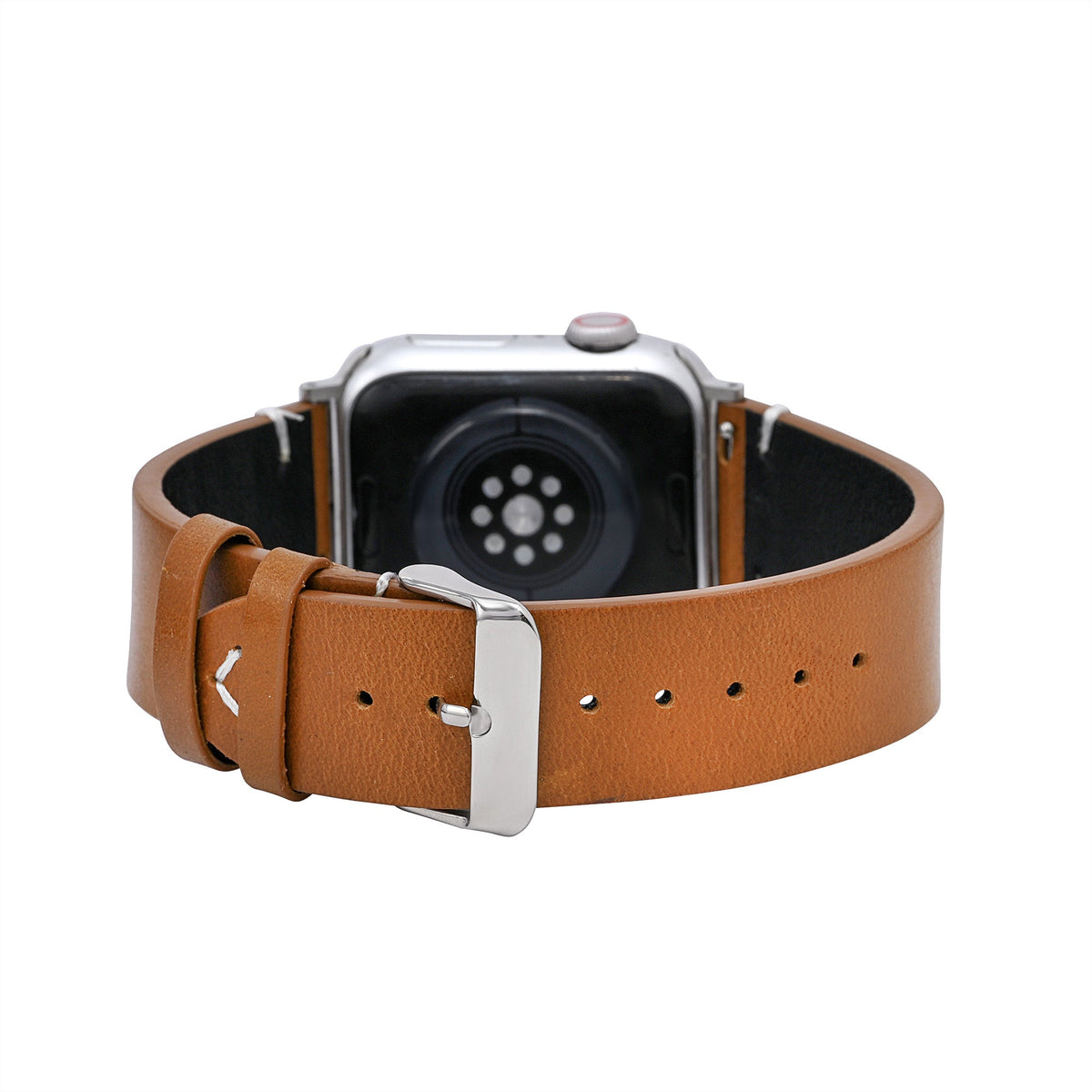 Pulseira de couro marrom para Apple Watch masculina