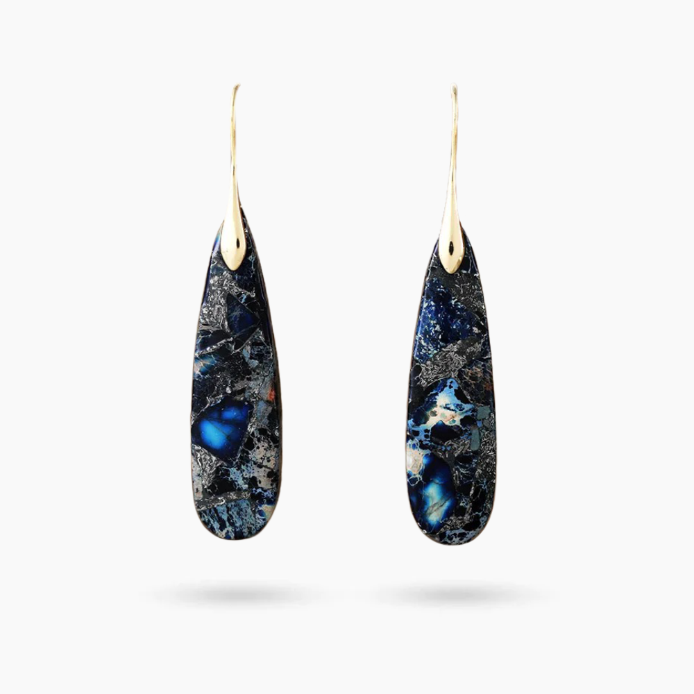 Brincos pendentes Navy Horizon Jasper