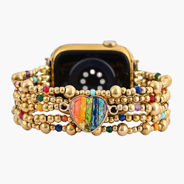 Pulseira Golden Essence Heart Stretch para Apple Watch