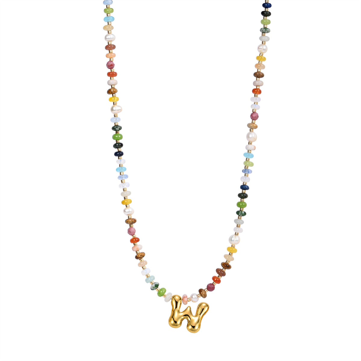 Colar com Letras Bolha Multicoloridas