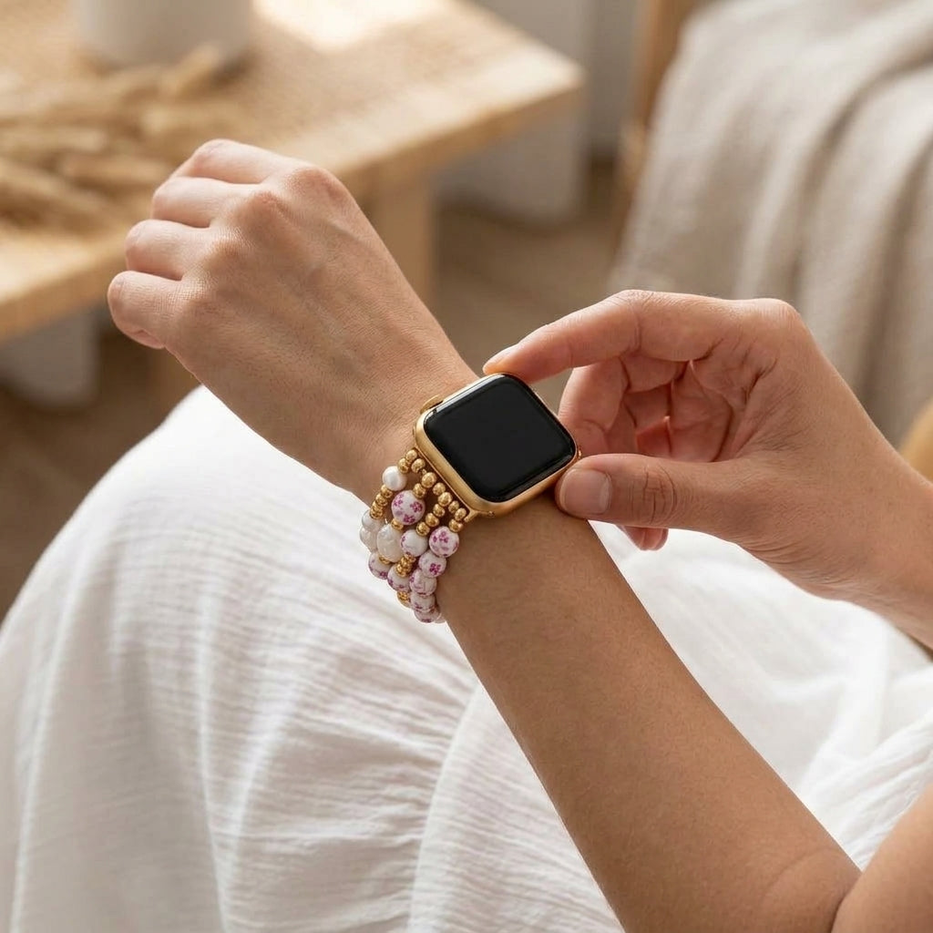 Pulseira para Apple Watch Porcelain Garden Flor de Rosa