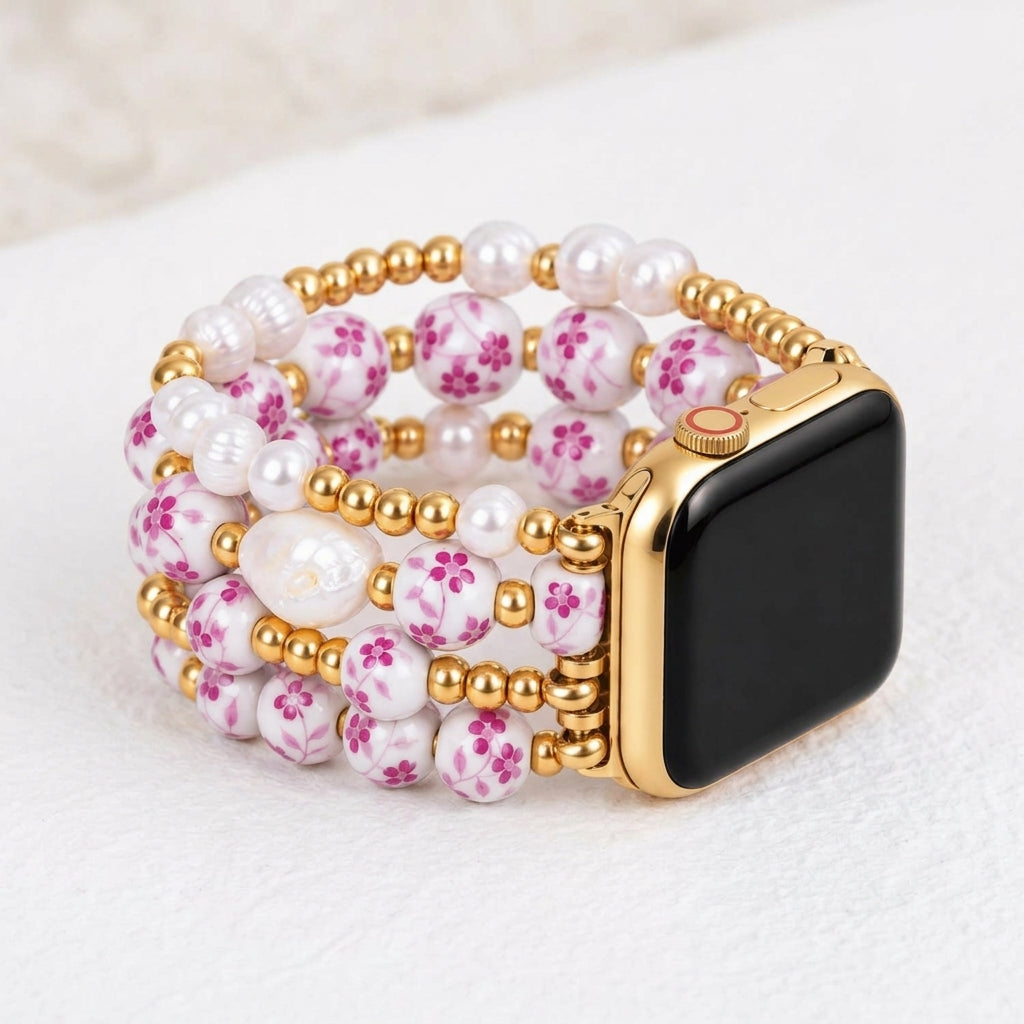 Pulseira para Apple Watch Porcelain Garden Flor de Rosa