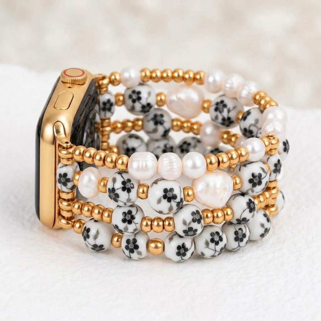 Pulseira para Apple Watch Porcelain Garden Florescer da Meia-Noite