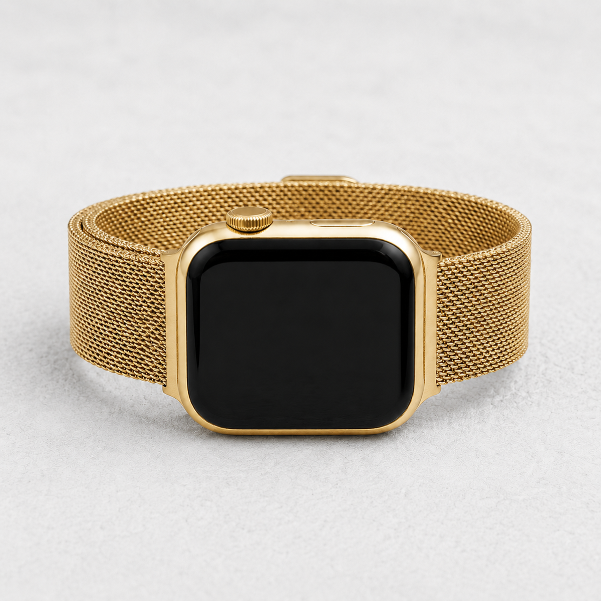 Pulseira de Luxo Elástica em Aço Dourado para Apple Watch
