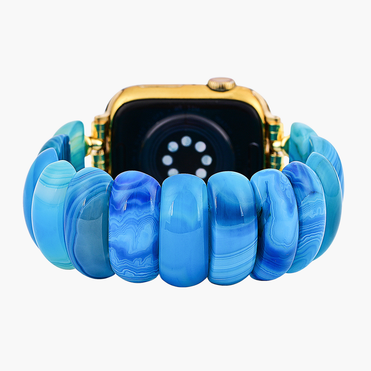 Pulseira Elástica Apple Watch de Ágata Blue Lagoon