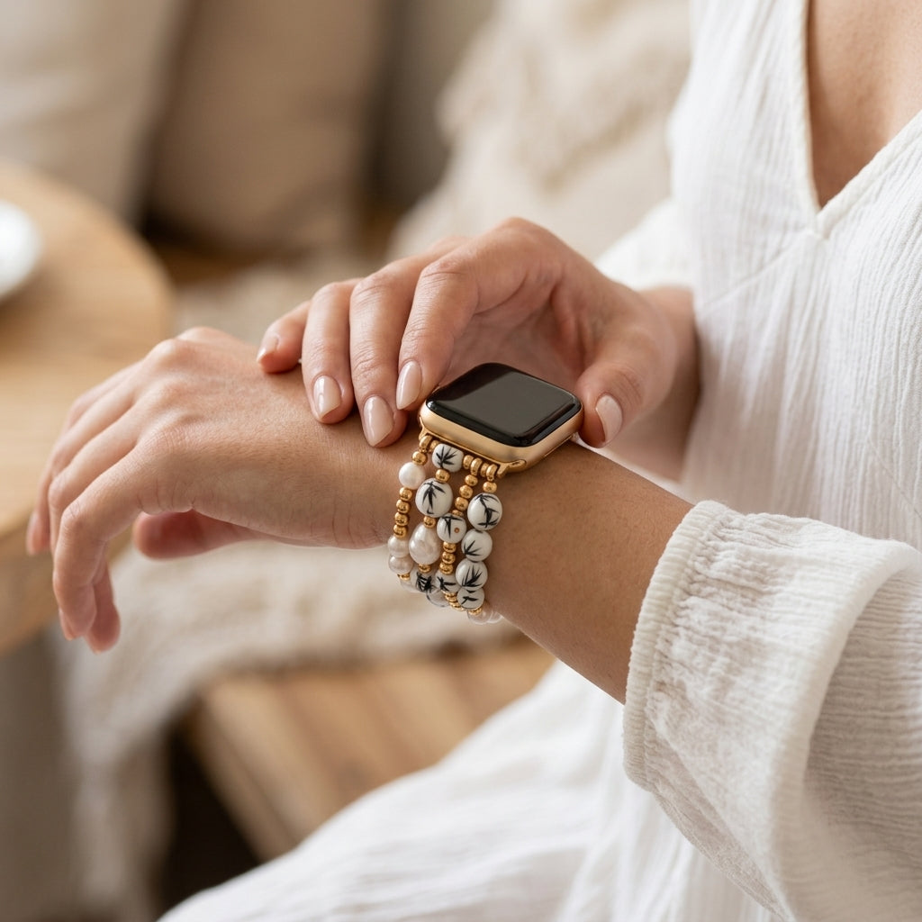 Pulseira para Apple Watch Porcelain Garden Névoa de Bambu