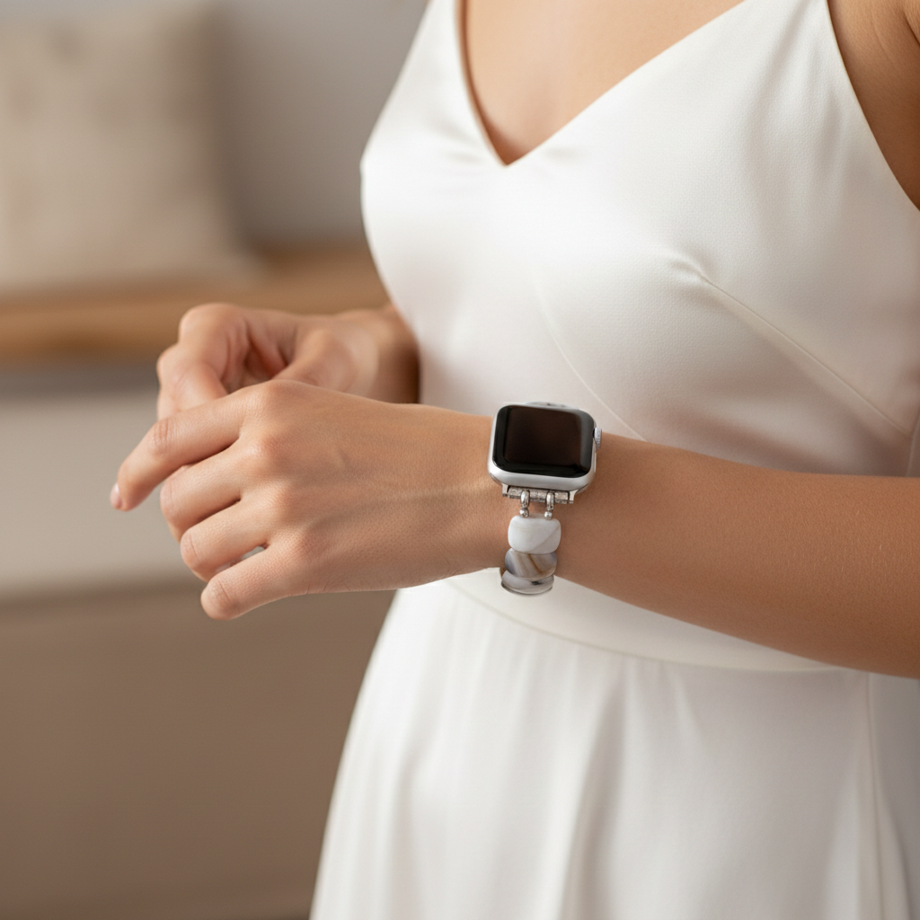 Pulseira Elástica Aura Marfim para Apple Watch