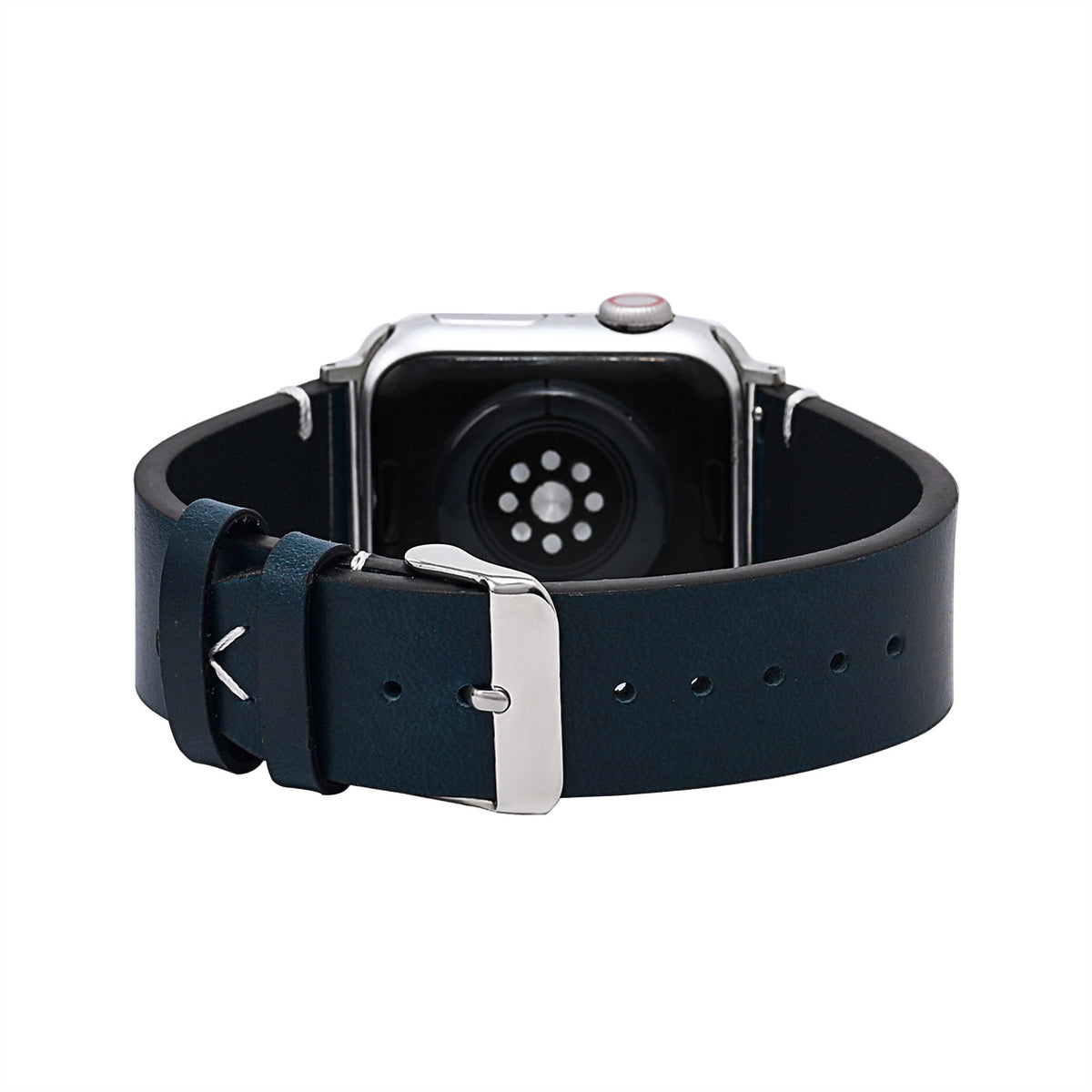 Pulseira de couro marrom escuro para Apple Watch masculina