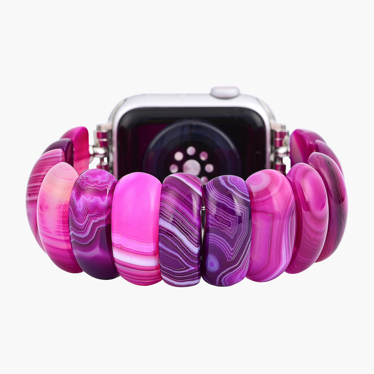 Pulseira Elástica de Ágata Orquídea Radiante para Apple Watch