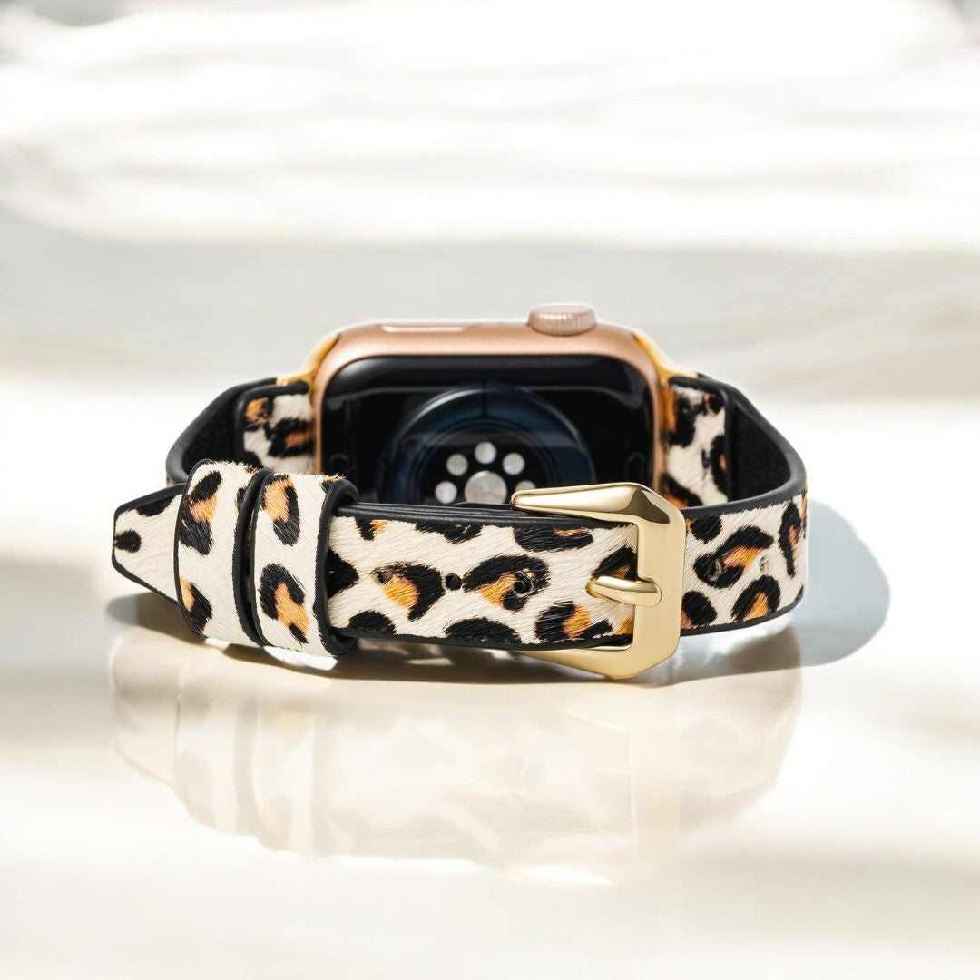 Pulseira de Relógio de Couro Apple Ivory Feline