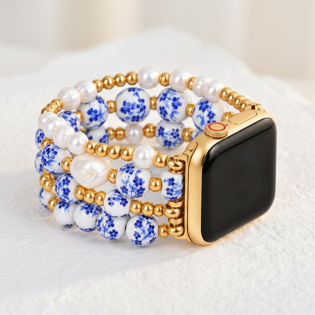 Pulseira para Apple Watch Porcelain Garden Florescer de Safira