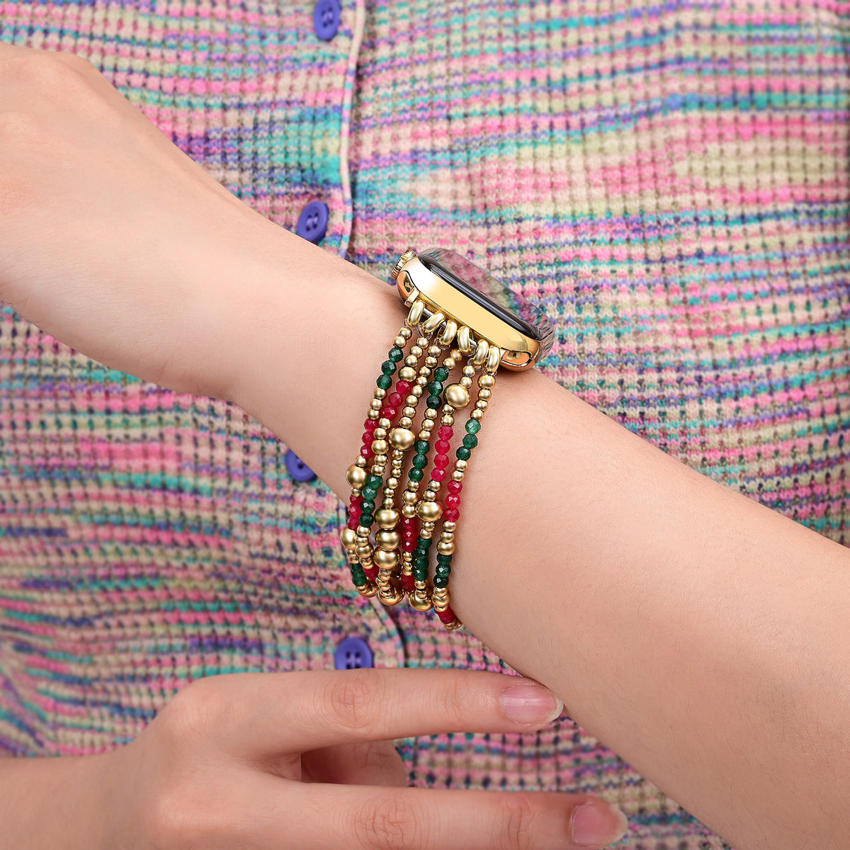 Pulseira Christmas Glow Stretch para Apple Watch