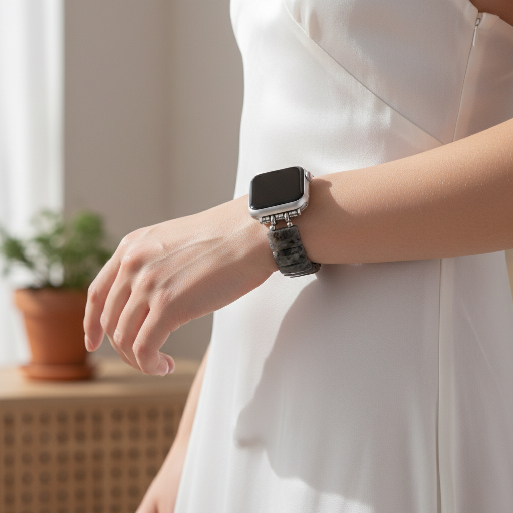 Pulseira Elástica Pedra Equilíbrio Meia-Noite para Apple Watch