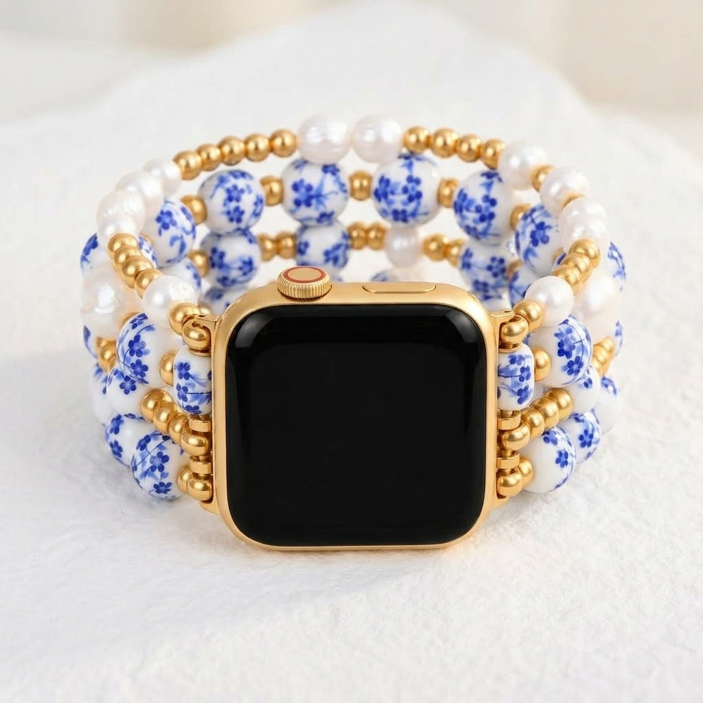 Pulseira para Apple Watch Porcelain Garden Florescer de Safira
