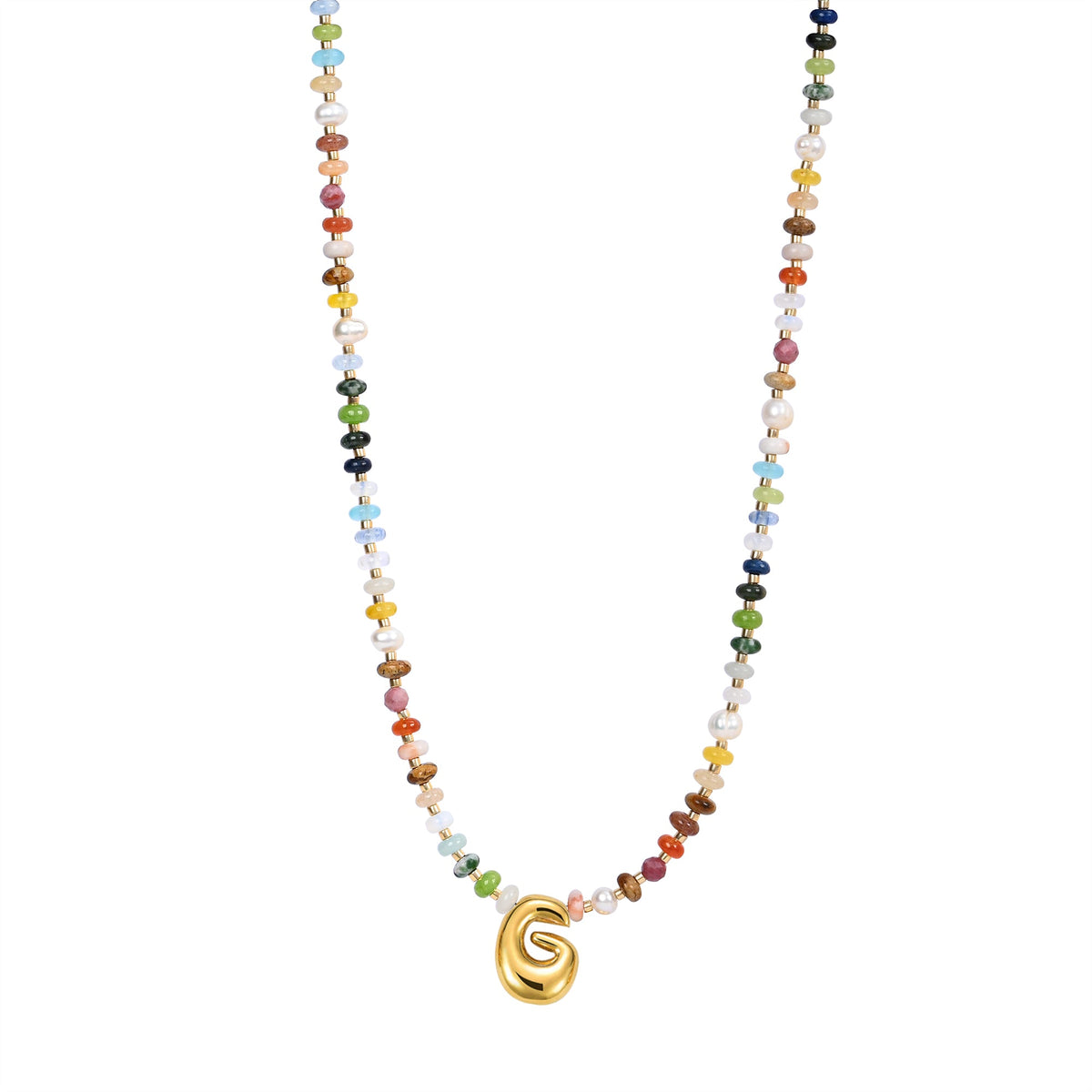 Colar com Letras Bolha Multicoloridas