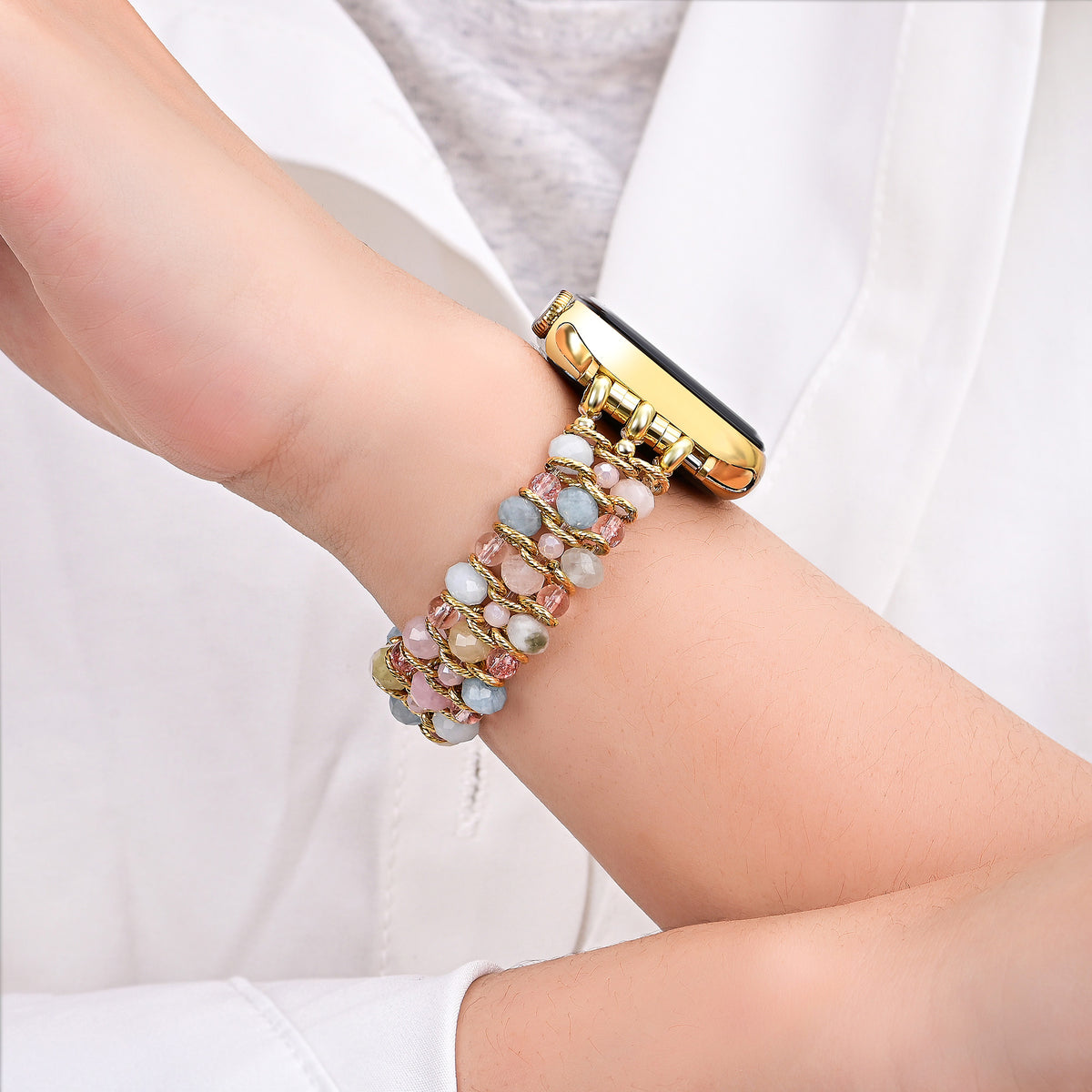 Pulseira Elástica Trançada Golden Dawn para Apple Watch