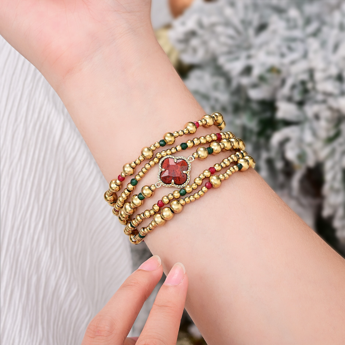 Pulseira Holiday Lucky Clover Stretch para Apple Watch