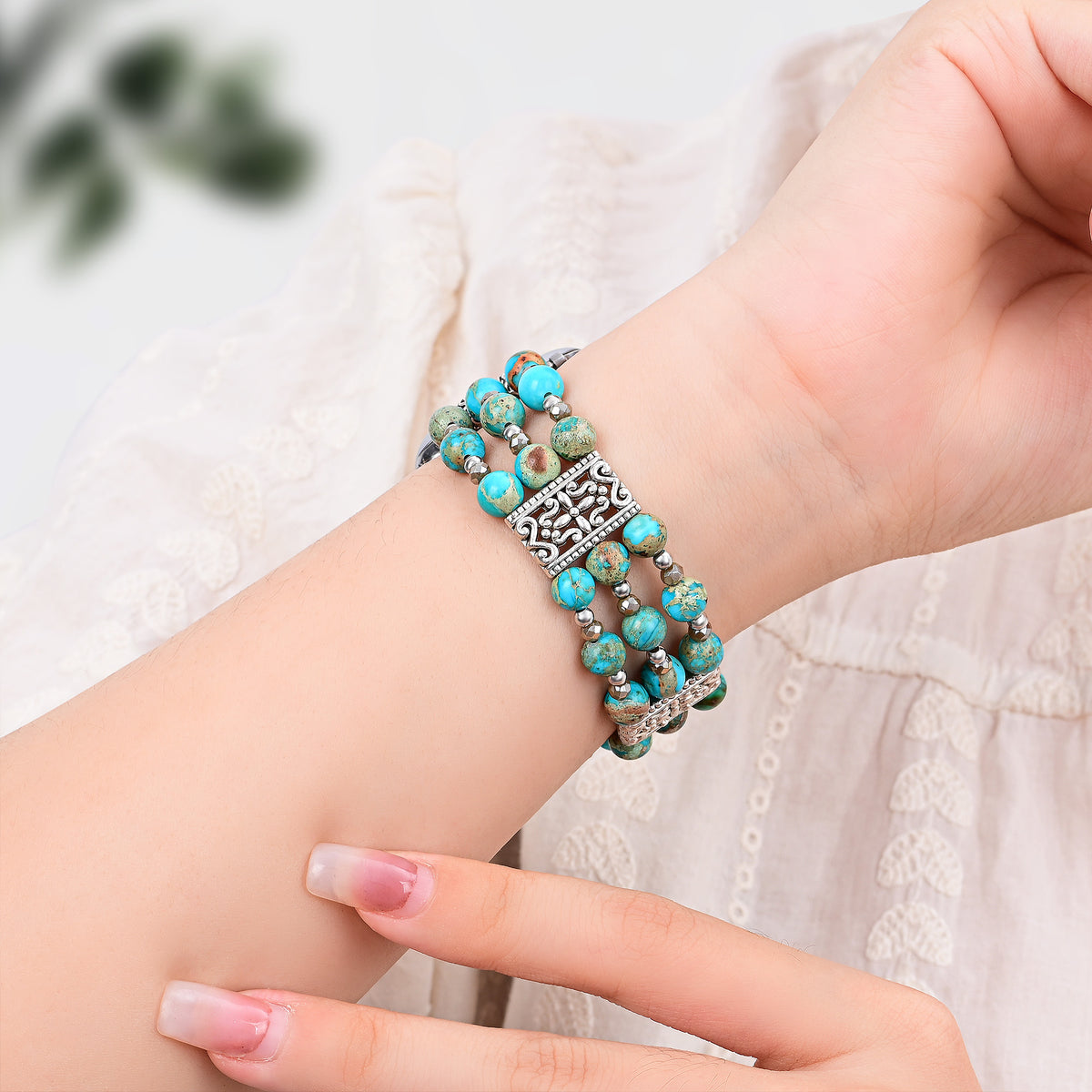Pulseira Artisanal Turquoise Spirit Stretch para Apple Watch
