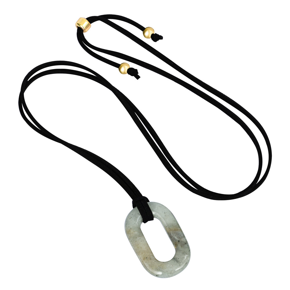 Colar Serenidade Labradorita de Camurça