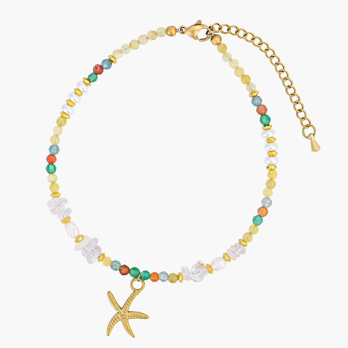 Pulseira de Estrela do Mar ao Pôr do Sol Dourado