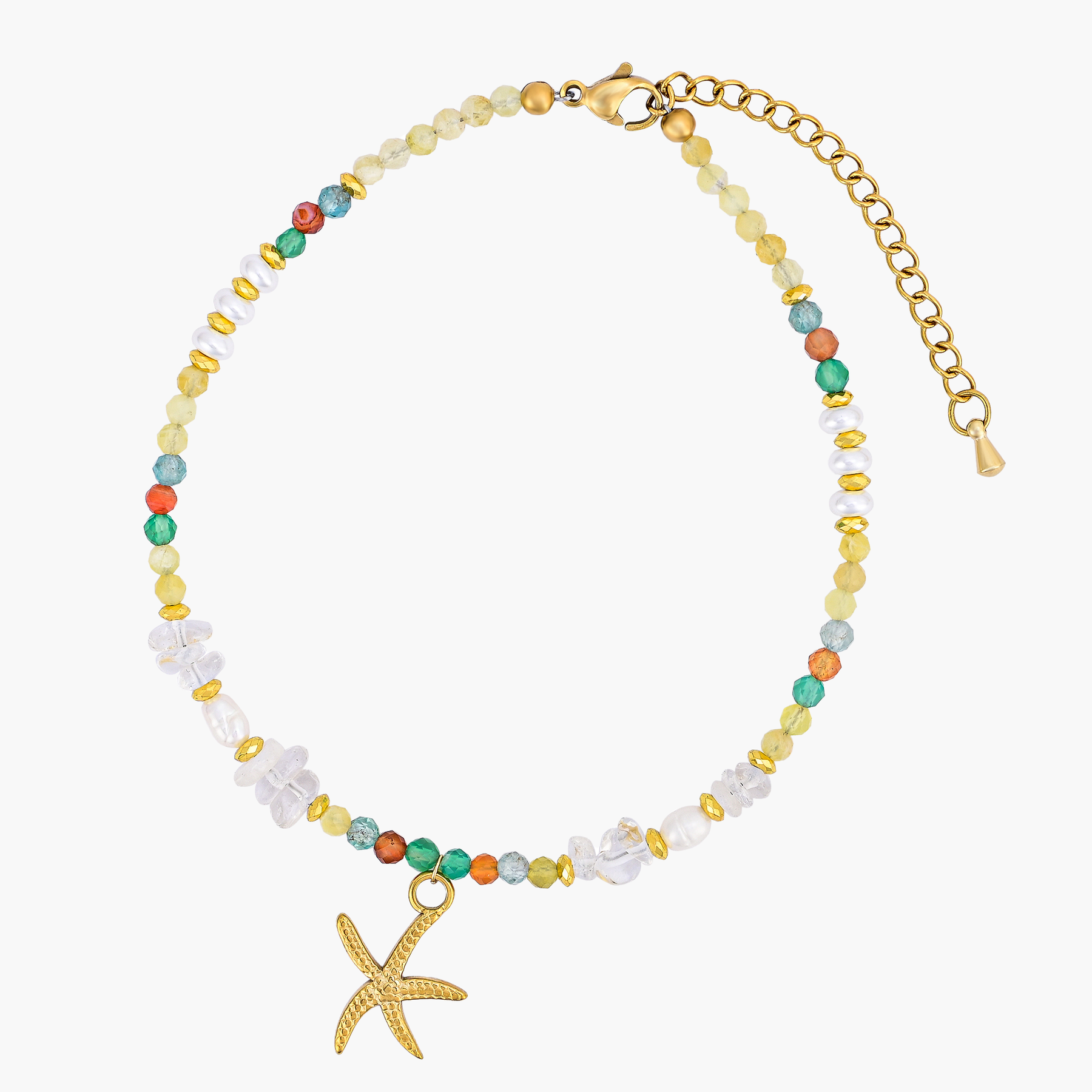 Pulseira de Estrela do Mar ao Pôr do Sol Dourado