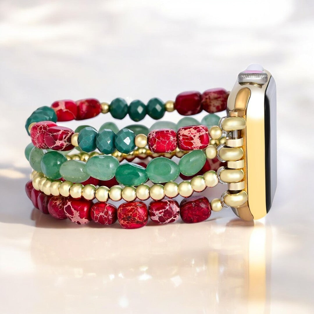Pulseira Evergreen Gold Elegance de Natal para Apple Watch