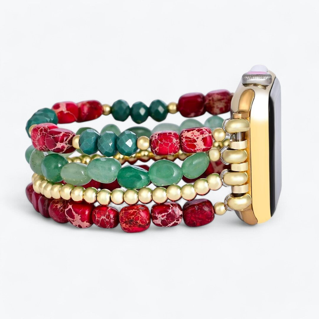 Pulseira Evergreen Gold Elegance de Natal para Apple Watch