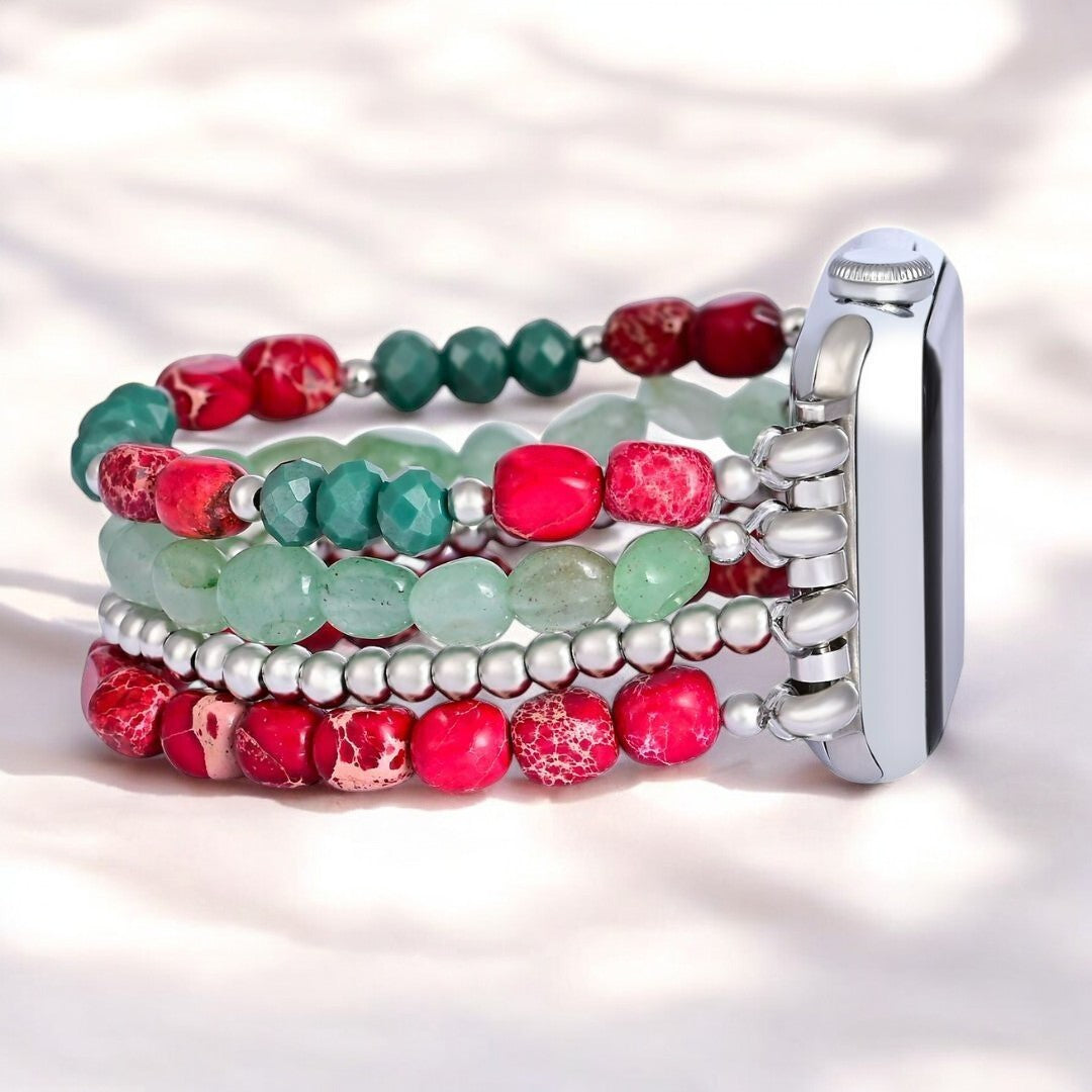 Pulseira Apple Watch Natal Elegância Prata Evergreen
