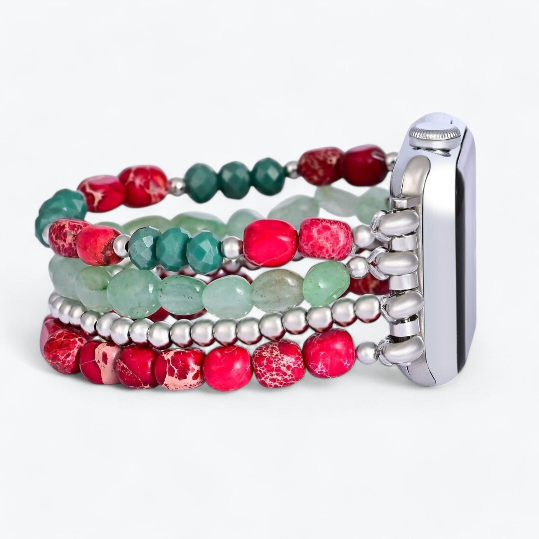 Pulseira Apple Watch Natal Elegância Prata Evergreen